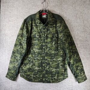 Under Armour Storm1 Cold Gear Shirt Jacket Mens M Camo Snap Primaloft EUC
